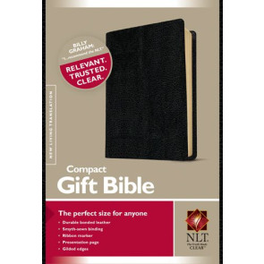 Compact Gift Bible NLT (Bonded Leather, Black) - Bonded Leather With ribbon marker(s)