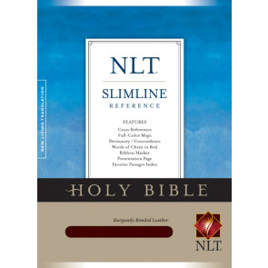Slimline Reference Bible NLT (Red Letter, Bonded Leather, Burgundy/maroon) - Bonded Leather Burgundy With ribbon marker(s)