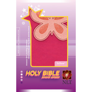 Holy Bible, Personal Compact NLT, TuTone Butterfly  - LeatherLike Pink/Magenta With ribbon marker(s)