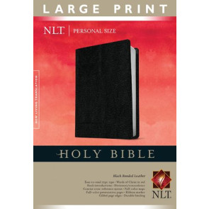 Holy Bible NLT, Personal Size Large Print edition (Red Letter, Bonded Leather, Black) - Bonded Leather Black With ribbon marker(s)