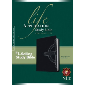 NLT Life Application Study Bible, Second Edition, Personal Size, Celtic Cross Edition (LeatherLike, Black) - LeatherLike Black With ribbon marker(s)