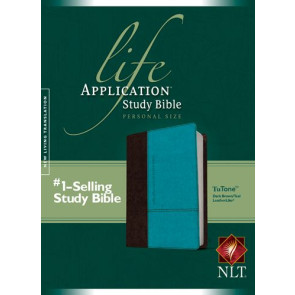 NLT Life Application Study Bible, Second Edition, Personal Size (LeatherLike, Dark Brown/Teal) - LeatherLike Dark Brown/Teal With ribbon marker(s)