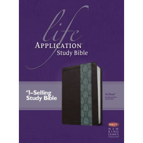 NKJV Life Application Study Bible, Second Edition, TuTone (Red Letter, LeatherLike, Dark Brown/Teal) - LeatherLike Dark Brown/Teal With ribbon marker(s)