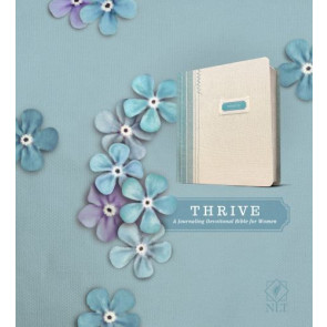 NLT THRIVE Creative Journaling Devotional Bible (Hardcover Fabric, Blue/Cream Shabby Chic) - Hardcover Blue/Cream Shabby Chic With ribbon marker(s) Wide margin