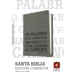 Santa Biblia NTV, Edición compacta, Salmo 119:105 - LeatherLike Charcoal With ribbon marker(s)