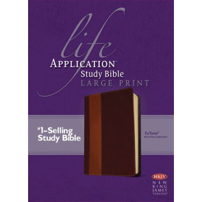 NKJV Life Application Study Bible, Second Edition, Large Print, TuTone  - LeatherLike Brown/Tan With ribbon marker(s)