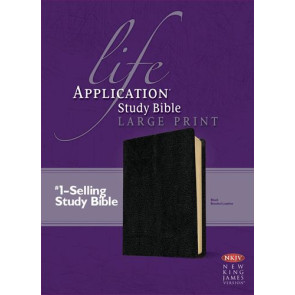 NKJV Life Application Study Bible, Second Edition, Large Print  - Bonded Leather Black With ribbon marker(s)