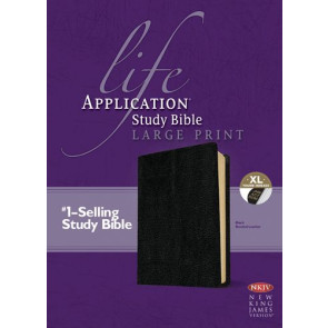 NKJV Life Application Study Bible, Second Edition, Large Print  - Bonded Leather Black With thumb index and ribbon marker(s)