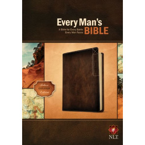 Every Man's Bible NLT, Deluxe Explorer Edition (LeatherLike, Brown) - LeatherLike Rustic Brown With ribbon marker(s)