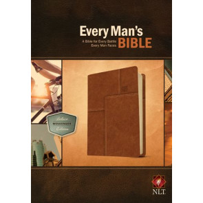 Every Man's Bible NLT, Deluxe Messenger Edition (LeatherLike, Brown) - LeatherLike Layered Brown With ribbon marker(s)