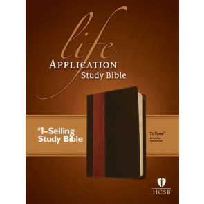 HCSB Life Application Study Bible, Second Edition, TuTone (Red Letter, LeatherLike, Brown/Tan) - LeatherLike Brown/Multicolor/Tan With ribbon marker(s)