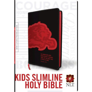 Kids Slimline Bible NLT, TuTone (Red Letter, LeatherLike, Black/Red Lion) - LeatherLike Black/Red Lion With ribbon marker(s)