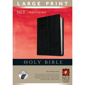 Holy Bible NLT, Personal Size Large Print edition (Red Letter, Bonded Leather, Black, Indexed) - Bonded Leather Black With thumb index and ribbon marker(s)