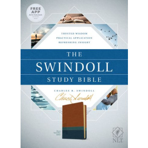 Swindoll Study Bible NLT, TuTone (LeatherLike, Brown/Teal/Blue) - Imitation Leather Teal With ribbon marker(s)