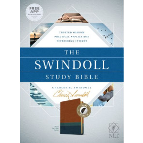 Swindoll Study Bible NLT, TuTone (LeatherLike, Brown/Teal/Blue, Indexed) - Imitation Leather Teal With thumb index and ribbon marker(s)