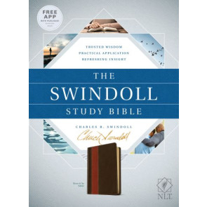 Swindoll Study Bible NLT, TuTone (LeatherLike, Brown/Tan) - LeatherLike With ribbon marker(s)
