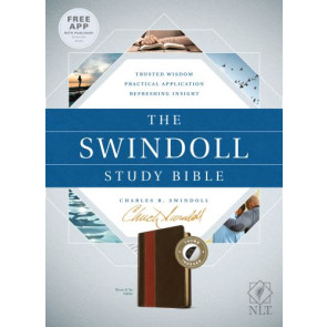Swindoll Study Bible NLT, TuTone (LeatherLike, Brown/Tan, Indexed) - LeatherLike With thumb index and ribbon marker(s)