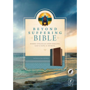 Beyond Suffering Bible NLT, TuTone (LeatherLike, Teal/Brown/Rose Gold, Indexed) - LeatherLike Brown/Rose Gold/Multicolor/Teal With thumb index and ribbon marker(s)