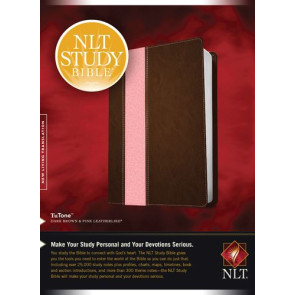 NLT Study Bible, TuTone (Red Letter, LeatherLike, Dark Brown/Pink) - LeatherLike Dark Brown/Pink With ribbon marker(s)
