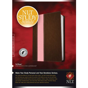 NLT Study Bible, TuTone (Red Letter, LeatherLike, Dark Brown/Pink, Indexed) - LeatherLike Dark Brown/Pink With thumb index and ribbon marker(s)