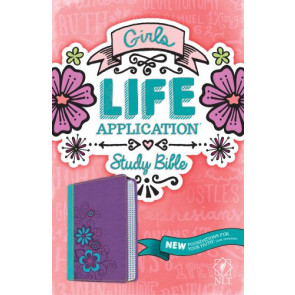 NLT Girls Life Application Study Bible, TuTone (LeatherLike, Purple/Teal) - LeatherLike Purple/Teal Flower/Teal With ribbon marker(s)