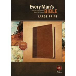 Every Man's Bible NLT, Large Print, TuTone (LeatherLike, Brown/Tan) - LeatherLike With ribbon marker(s)
