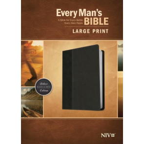 Every Man's Bible NIV, Large Print, TuTone (LeatherLike, Onyx/Black) - LeatherLike Onyx With ribbon marker(s)