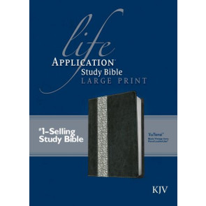KJV Life Application Study Bible, Second Edition, Large Print (Red Letter, LeatherLike, Black/Vintage Ivory Floral) - LeatherLike Black/Vintage Ivory Floral With ribbon marker(s)