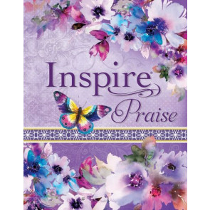 Inspire PRAISE Bible NLT (LeatherLike, Purple Garden) - Silky LeatherLike Purple Garden Imitation Leather Flexible plastic / vinyl cover
