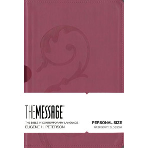Message Personal Size (Leather-Look, Raspberry Blossom) - Imitation Leather Raspberry Blossom With ribbon marker(s)